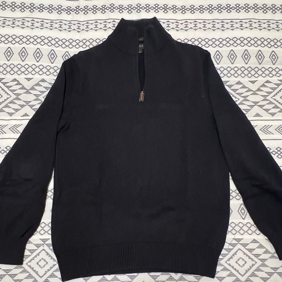 J. Crew Other - J.Crew 1/4 Zip Cotton-Blend Sweater - Black